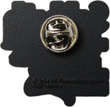 Metallic badge on a black textured background