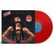 Red vinyl record with 'Spunk' album cover featuring a woman.
