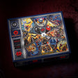 Marvel Spider-Man themed jigsaw puzzle box shown at an angle on a dark textured background. The box features a highly detailed, colorful collage of Spider-Man and other Marvel characters on the front, with 'SPIDER-MAN PUZZLE' and Marvel branding visible.