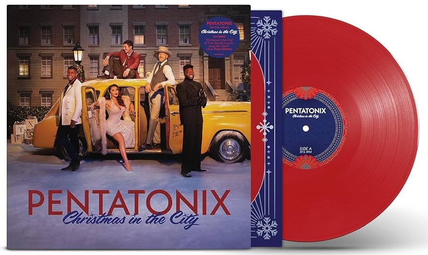 Vinyl record with cover featuring Pentatonix's 'Christmas in the City' album