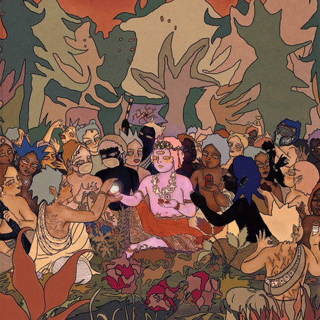 Illustration of a group of people in a forest setting with various expressions and attire.