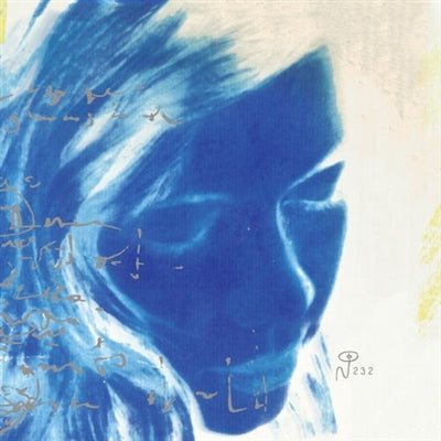 Abstract art with blue and white colors on a textured background