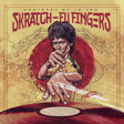 Album cover with a person pointing at a turntable, dragons, and text on a red and yellow background