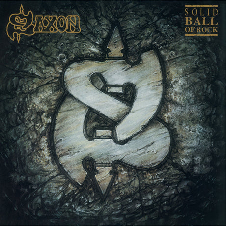 Album cover for 'Solid Ball of Rock' by Saxon with a stylized logo and text.