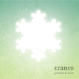 Album cover with a fractal design and text 'cranes particles & waves' on a green gradient background