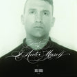 Album cover with a stylized text design and a person's face.