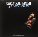 Album cover for 'Emotion' by Carly Rae Jepsen with a person in a colorful sweater.
