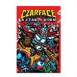 Poster of Czarface with a stylized illustration of a character and text on a red background