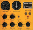 Record album cover for The Tragically Hip - Phantom Power featuring a yellowish tone with dials and text indicators related to the album tracks.
