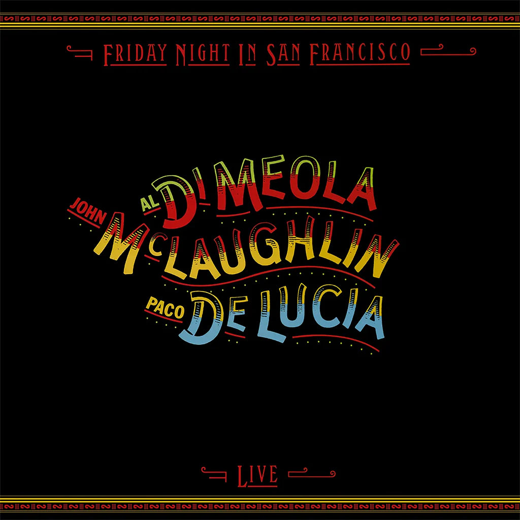 Album cover with colorful text on a black background