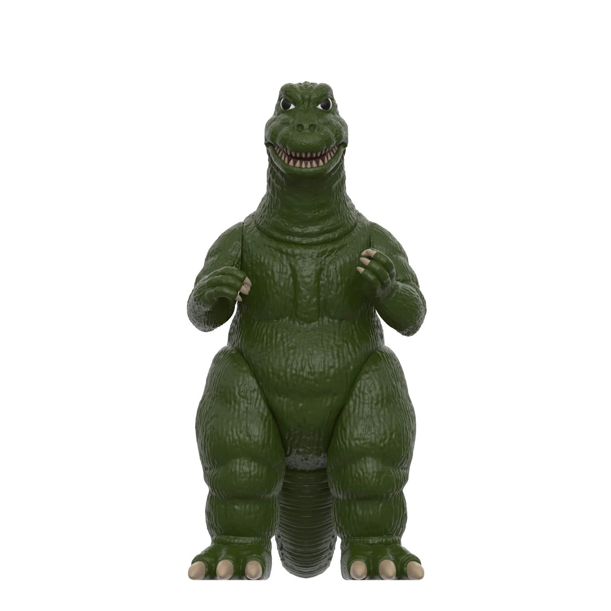 Green dinosaur-like toy figure on a white background
