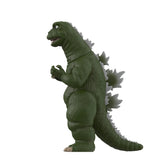 Green Godzilla figurine on a white background