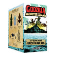 Godzilla Monster Island action figure blind box packaging with images of Godzilla and other monsters.