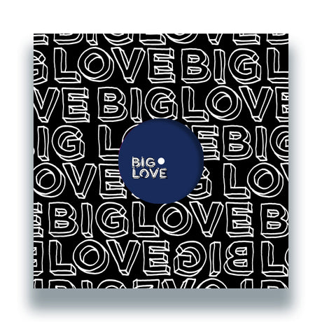 Album cover with 'BIG LOVE' text pattern on a black background