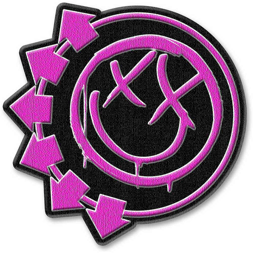 Blink 182 Patch - Pink Neon Six Arrows Smile