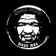Circular logo with a face in the center and 'Musical Eclipse Moon Man' text around it on a black background.