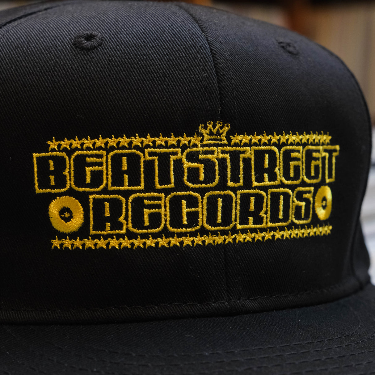Beat Street Snapback Hat - Black with Yellow Logo