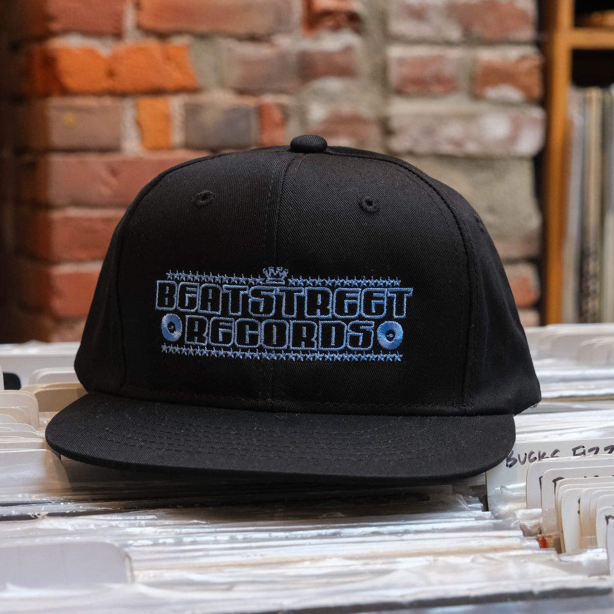 Beat Street Snapback Hat - Black with Blue Logo
