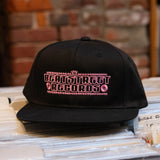 Beat Street Snapback Hat - Black with Pink Logo