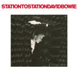 Album cover with a person peering through a textured surface, featuring the text 'Station to Station David Bowie'.