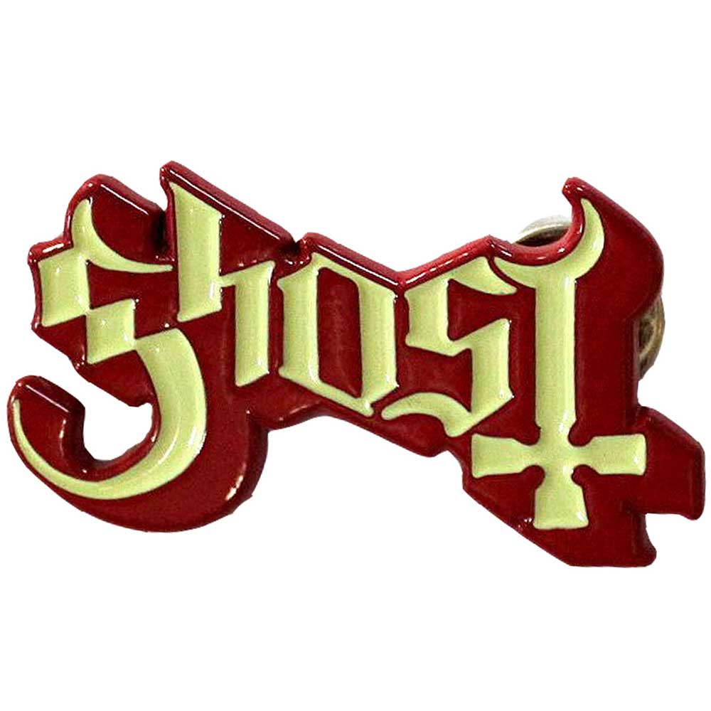 Ghost Pin Badge - Logo Red Shadow