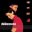 Album cover for 'domestica' by Cursive featuring two people and small inset images.