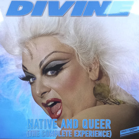 Album cover with a person with white hair and dramatic makeup, featuring the word 'Divine' at the top.