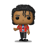 Funko Pop! vinyl figure of a person with curly hair, wearing a red jacket and black pants on a white background.