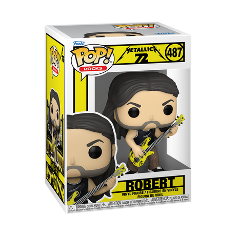 Funko Pop! Rocks Metallica figure packaging with character holding a guitar.