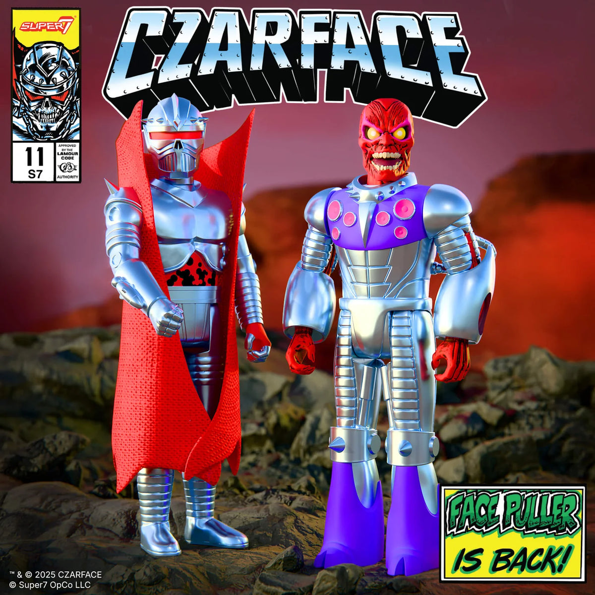 Two action figures resembling characters from Czarface album cover with comic book reference.