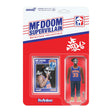 Packaged figure of MF Doom as a supervillain with card and branding on a white background