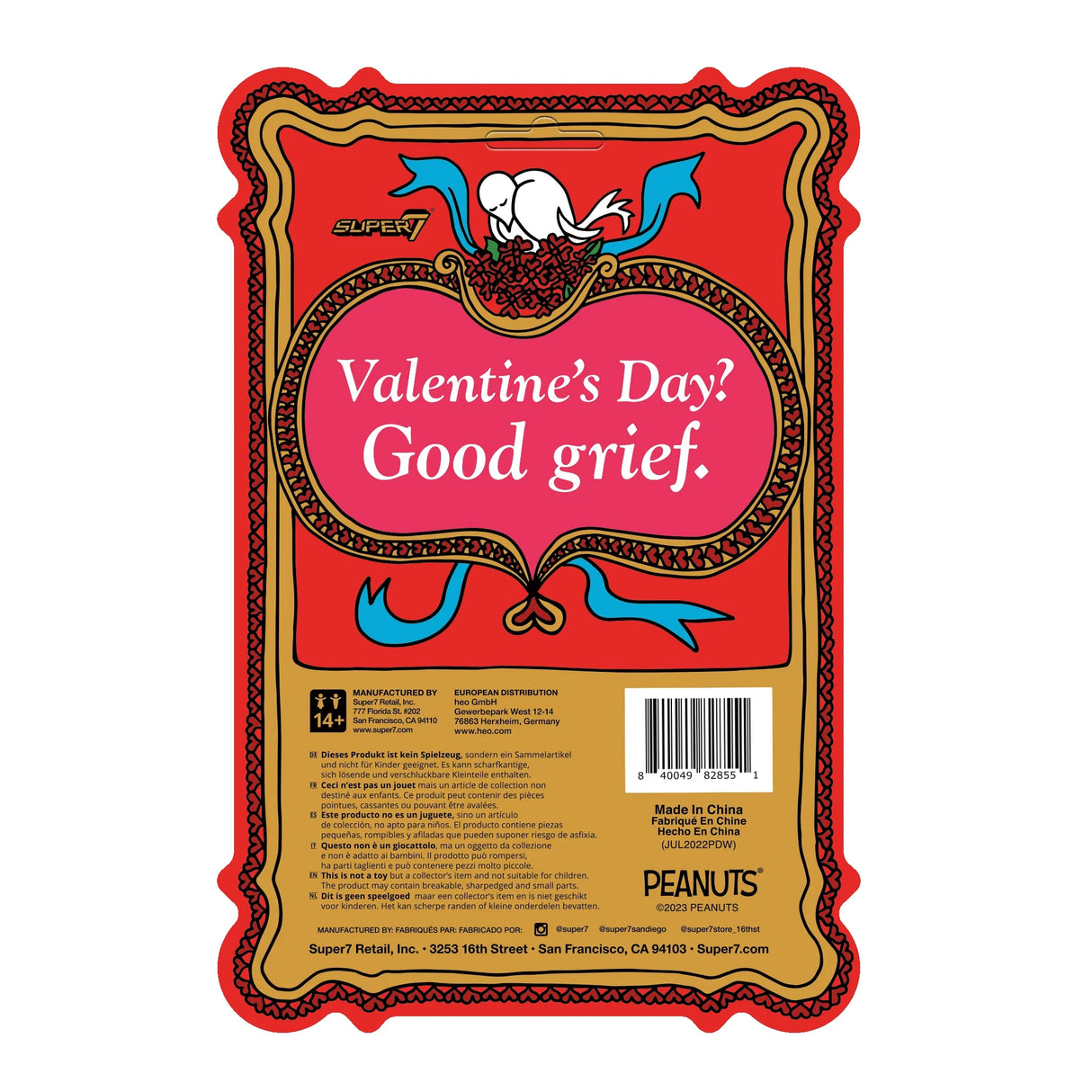 Peanuts ReAction Figures I Hate Valentine's Day Charlie Brown