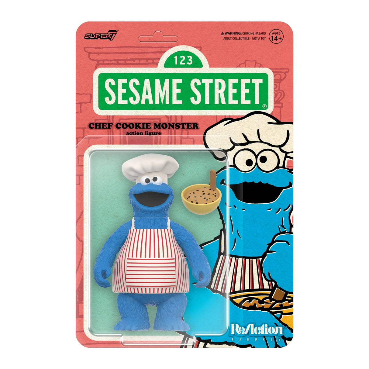 Sesame Street ReAction Figures Wave 4 Chef Cookie Monster