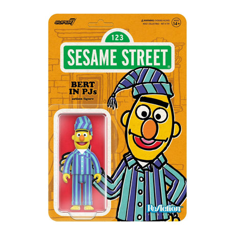 Sesame Street Bert in PJs action figure packaging with Sesame Street logo