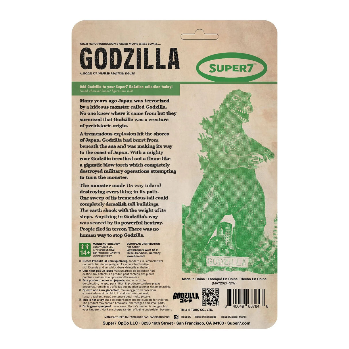 Toho ReAction Figures Godzilla (Model Kit On Card)