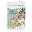 Packaged figurine of Douglas from 'Where the Wild Things Are' with branding and character illustration.