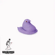 A purple glitter vinyl record of Lil Peep - Part One LP with a stylized illustration of a bird on the record.