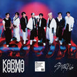 Album cover with a group of people posing against a colorful background, featuring the title 'Karma' and artist name 'Stray Kids'.