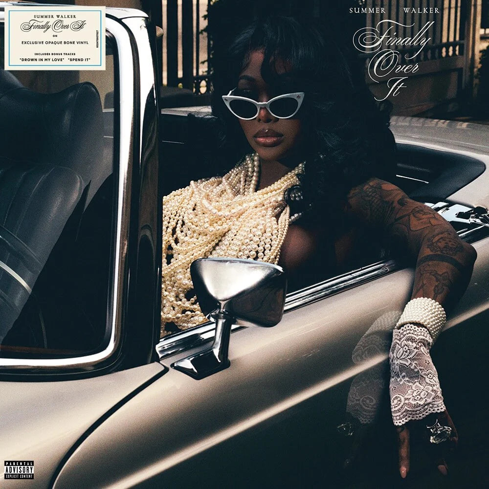 Album cover featuring a person leaning on a car with text 'Summer Walker' and 'Finally Over It'.