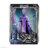 Toy figure in a purple outfit with 'Ultimates' branding on the packaging.