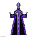 Purple robe with silver accents on a white background
