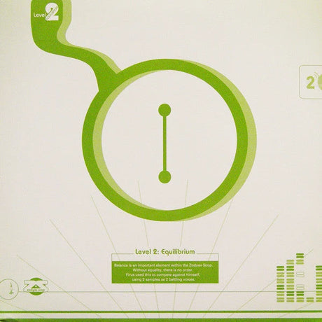 A green and white diagram labeled 'Level 2: Equilibrium' with a large circular balance symbol and small instructional text.