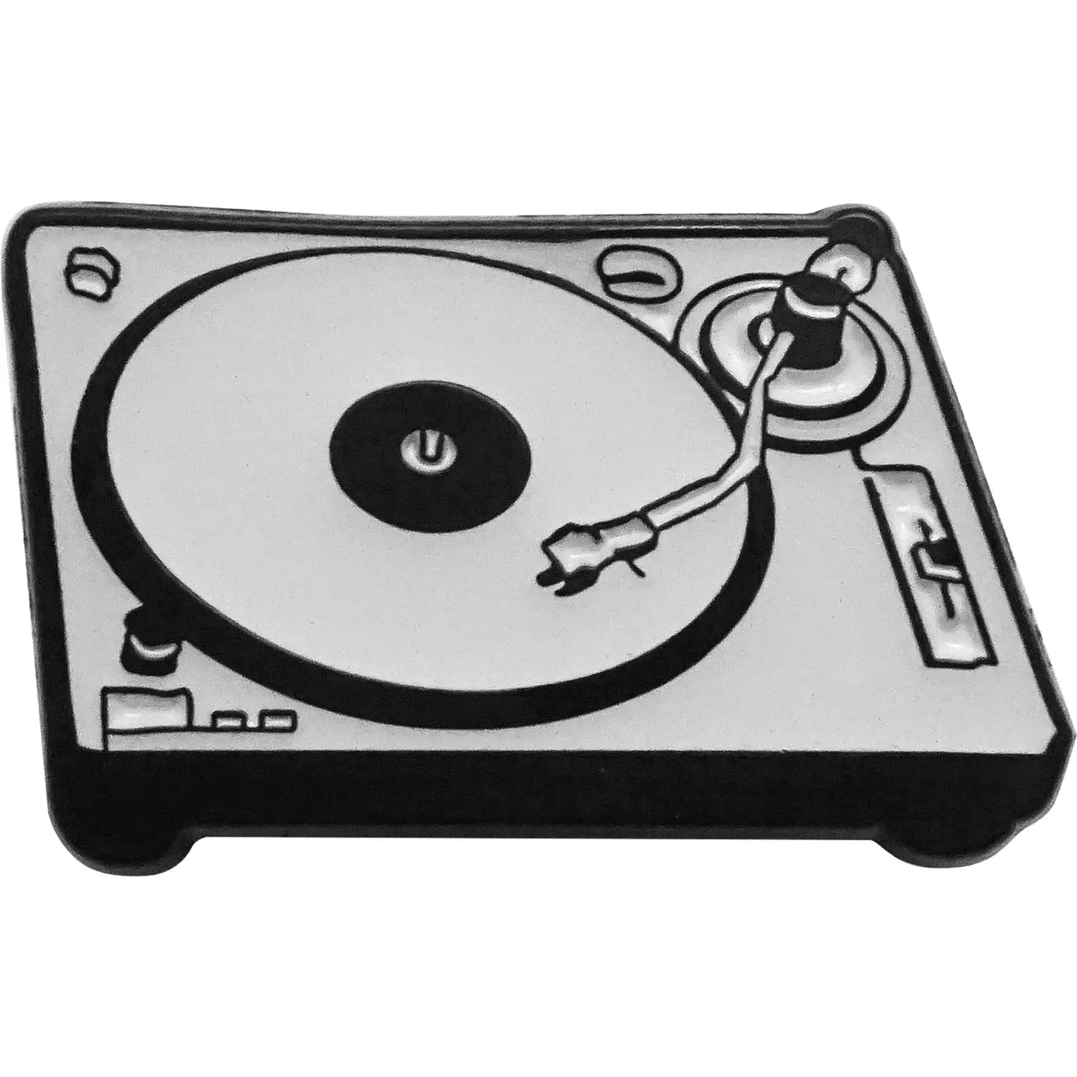 Turntable - Silver and Black  Enamel Pin