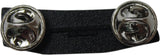 Black shoelace with metal eyelets on a white background