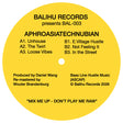 Yellow record label with text for Balihu Records featuring a music tracklist.