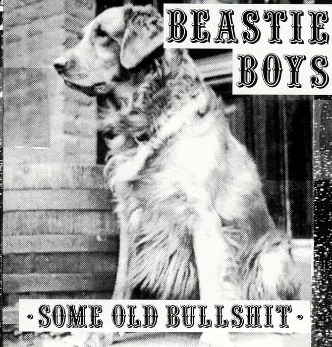 Black and white album cover with a dog and text 'Beastie Boys Some Old Bullshit'.