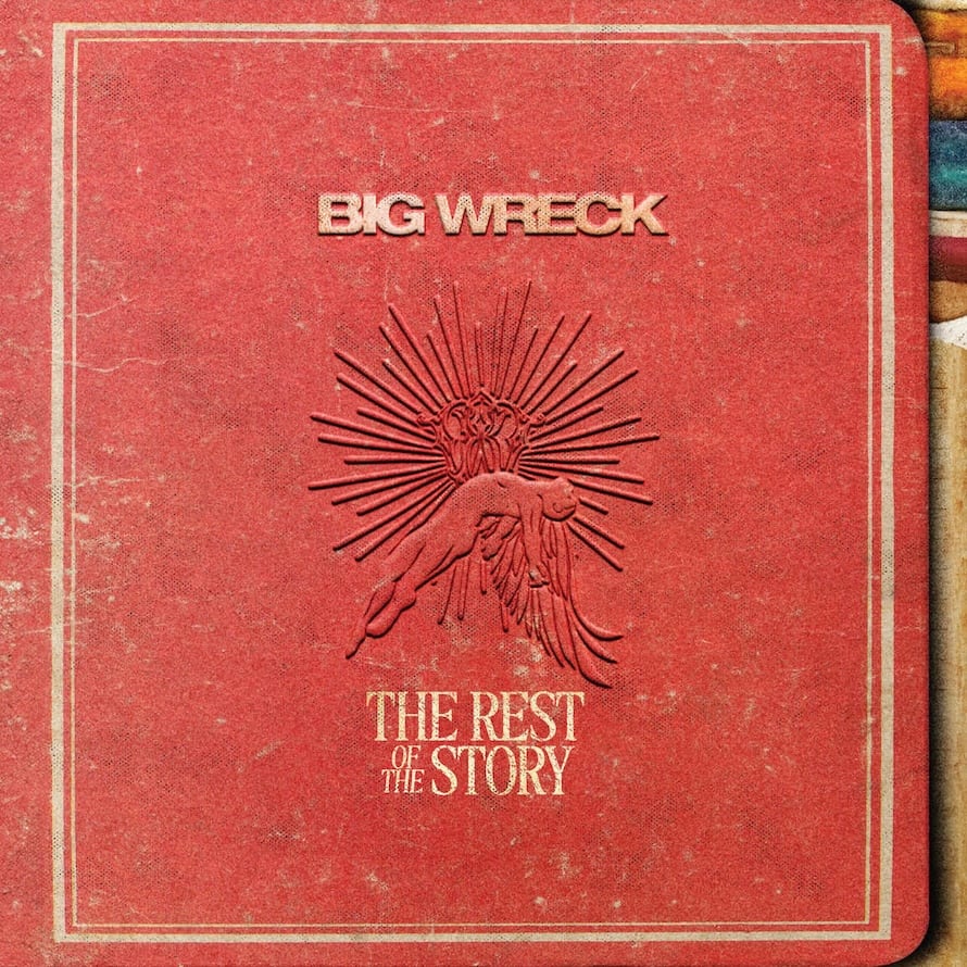 Album cover for 'The Rest of the Story' by Big Wreck with a red background and central design.