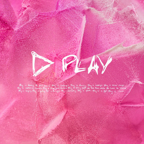 Pink textured background with 'PLAY' text and logo
