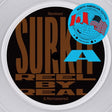 Vinyl record with 'Surk A' album cover featuring text and a logo on a black background.