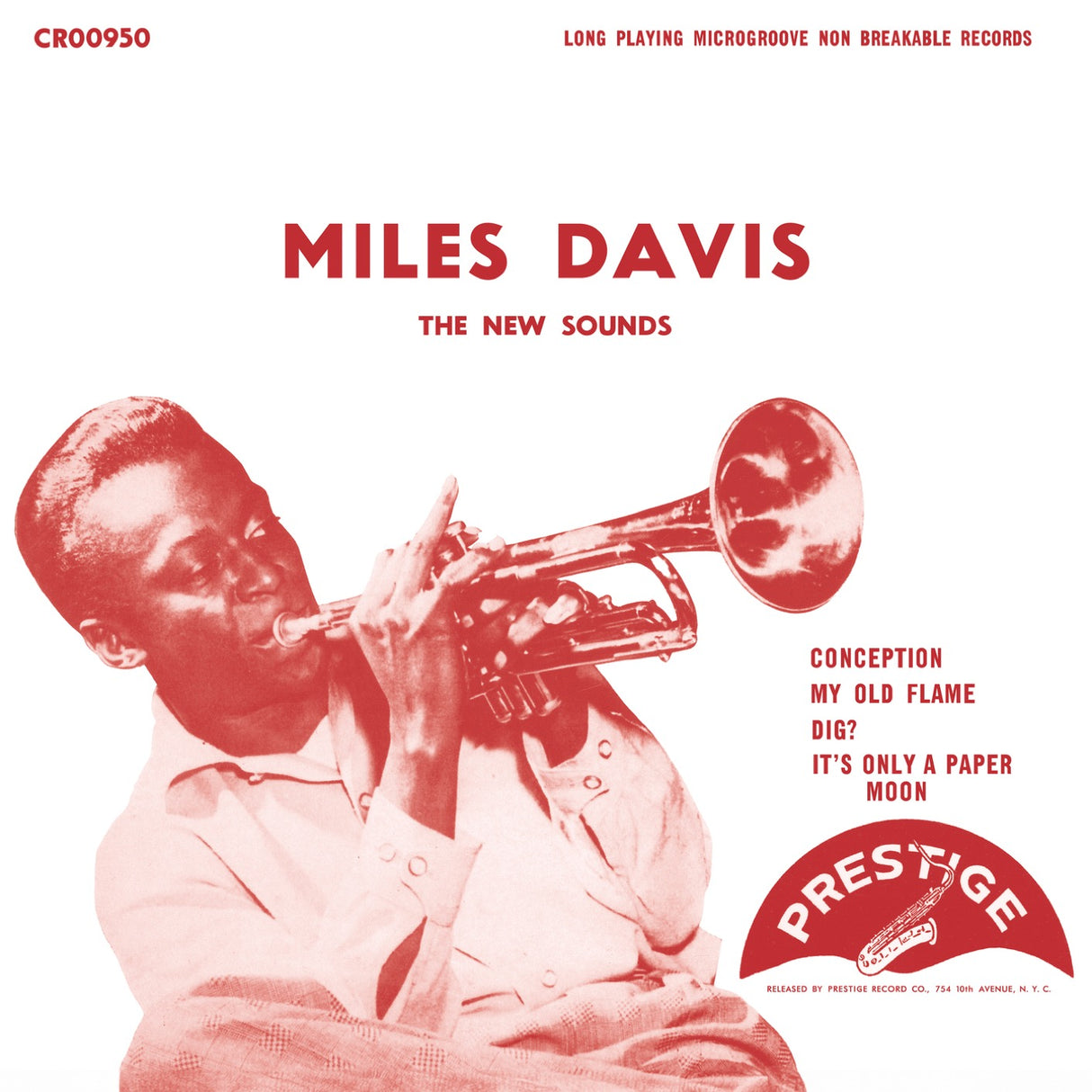 Album cover featuring Miles Davis playing a trumpet with text and 'Prestige' logo.